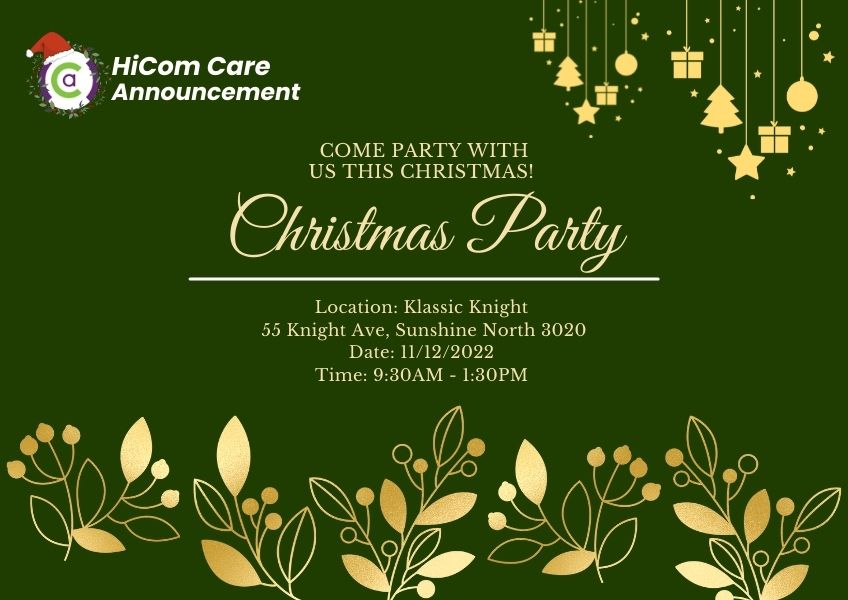 Reminder hicom care christmas party